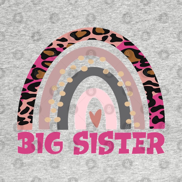 Big Sister Funny Gift Leopard Rainbow Fun Design by The Little Store Of Magic